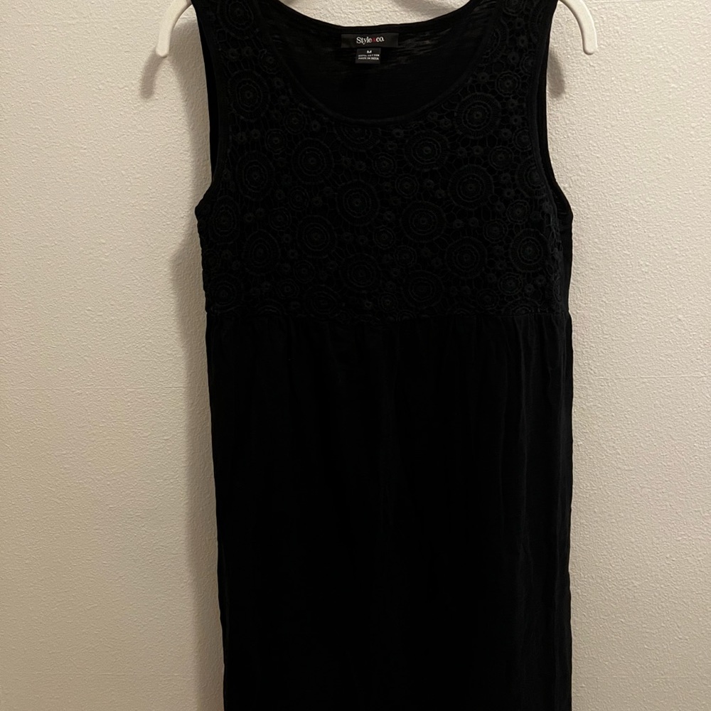 Black Style & Co Embroidered Flowy Dress